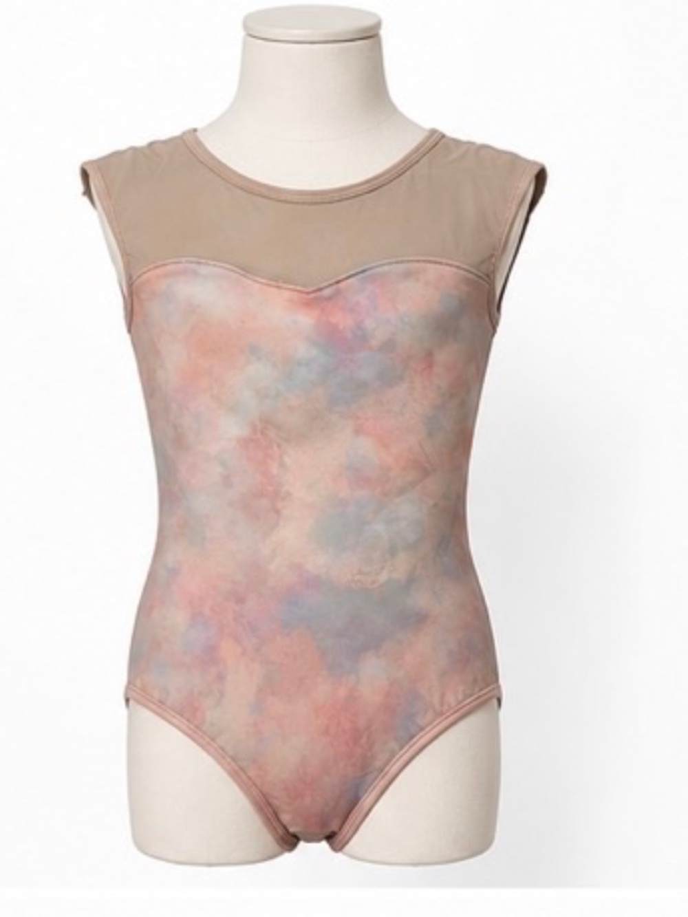 Mirella Pastel Pink Multicolor Tie-Dye Kids Leotard
